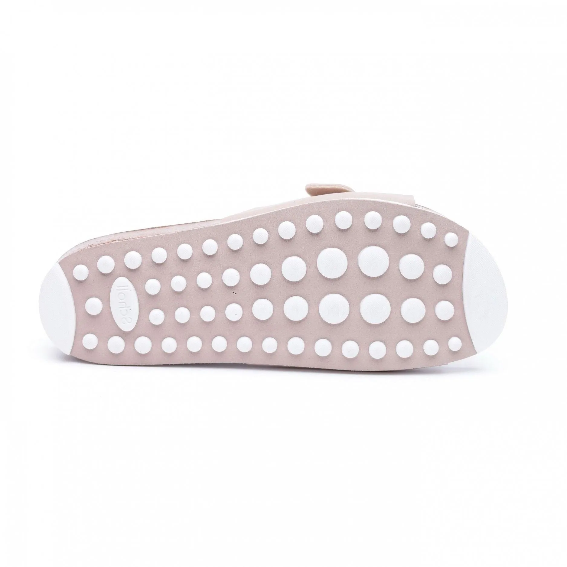 כפכף נשים עם רצועת אבזם עבה שול Scholl SCF26564 SPIKEY SS4,BEIGE/WHITE
