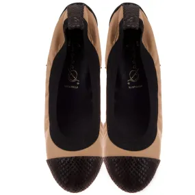 Bailarinas GOLIA MAR Camel/Brown Snake Toe Ballerina Flats