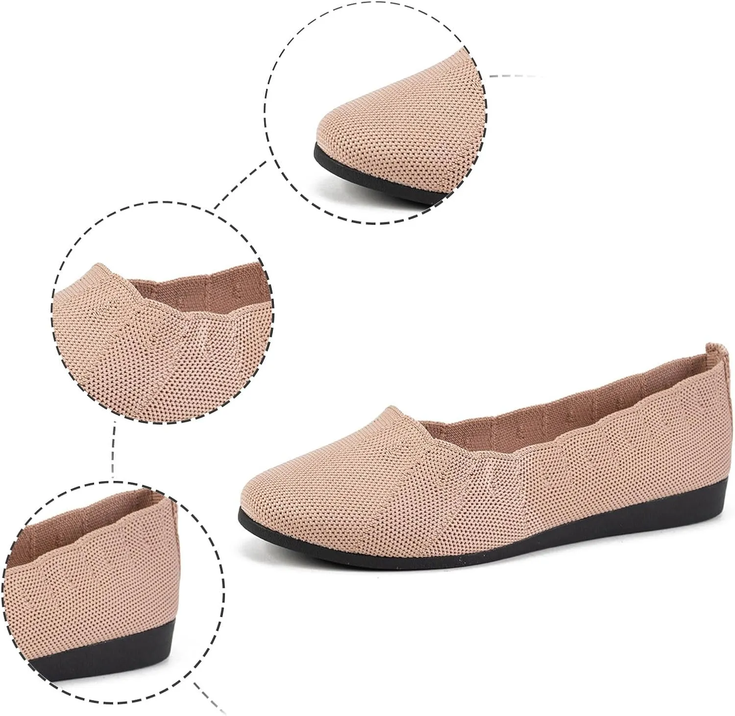 Ballet Flats 2025 Round Toe Flat Shoes for Women, Women Casual Office Non Slip Soft Cushion Walking Flats Shoe