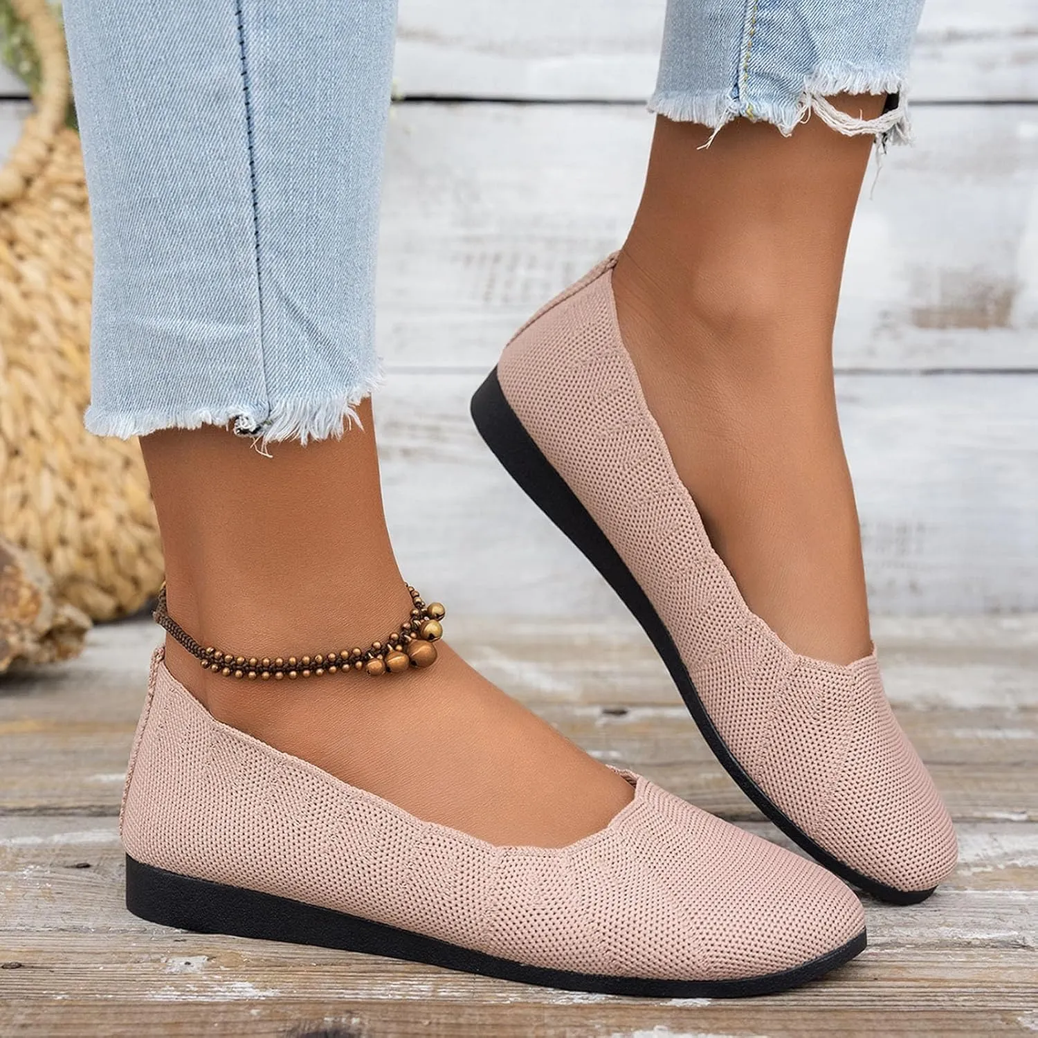 Ballet Flats 2025 Round Toe Flat Shoes for Women, Women Casual Office Non Slip Soft Cushion Walking Flats Shoe