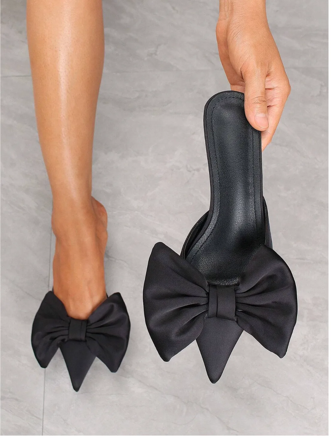 Black Bow Mules