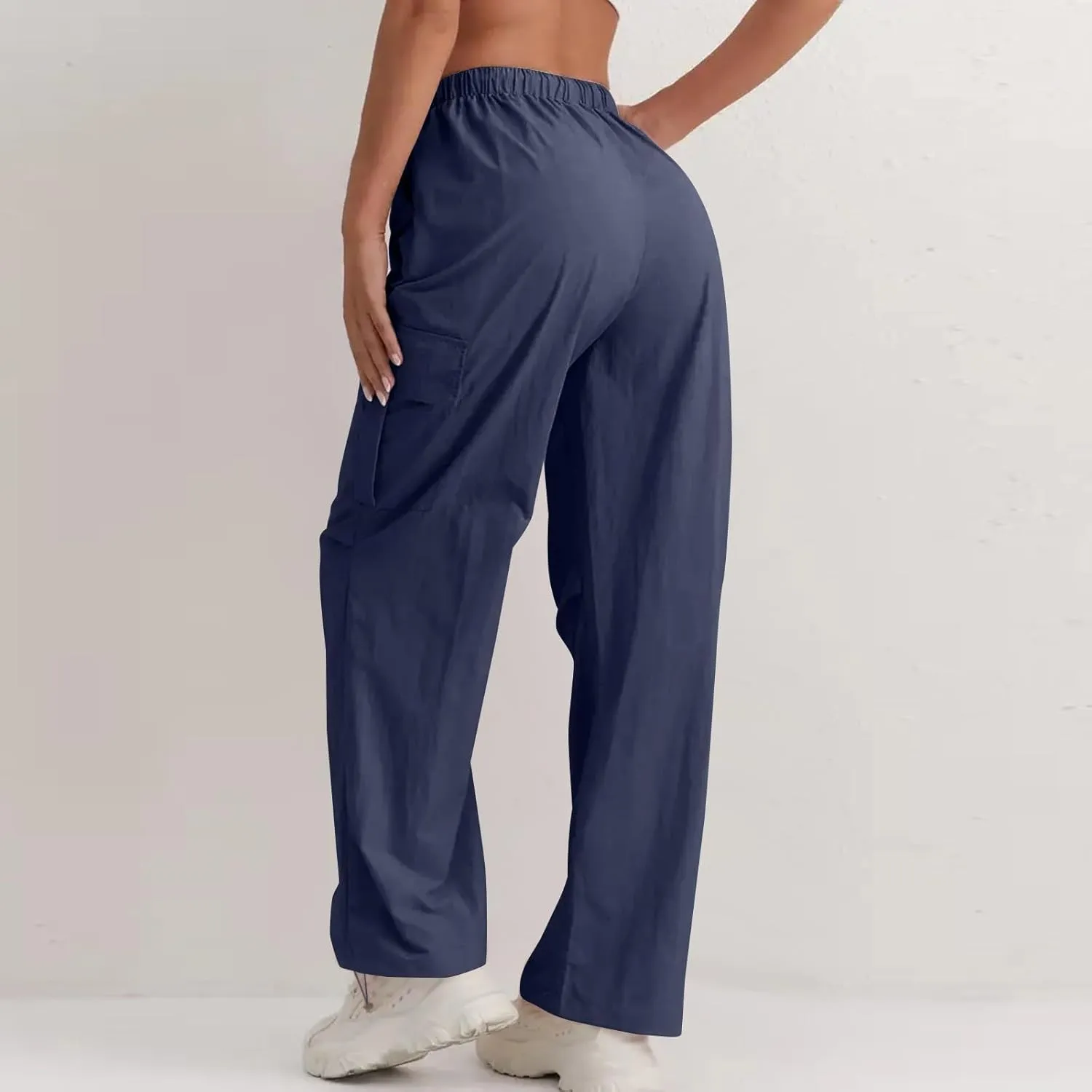 Cargo Pants for Women Quick Drying High Waisted Hiking Pants Lightweight Relaxed fit Comfy Parachute Pant with Pockets