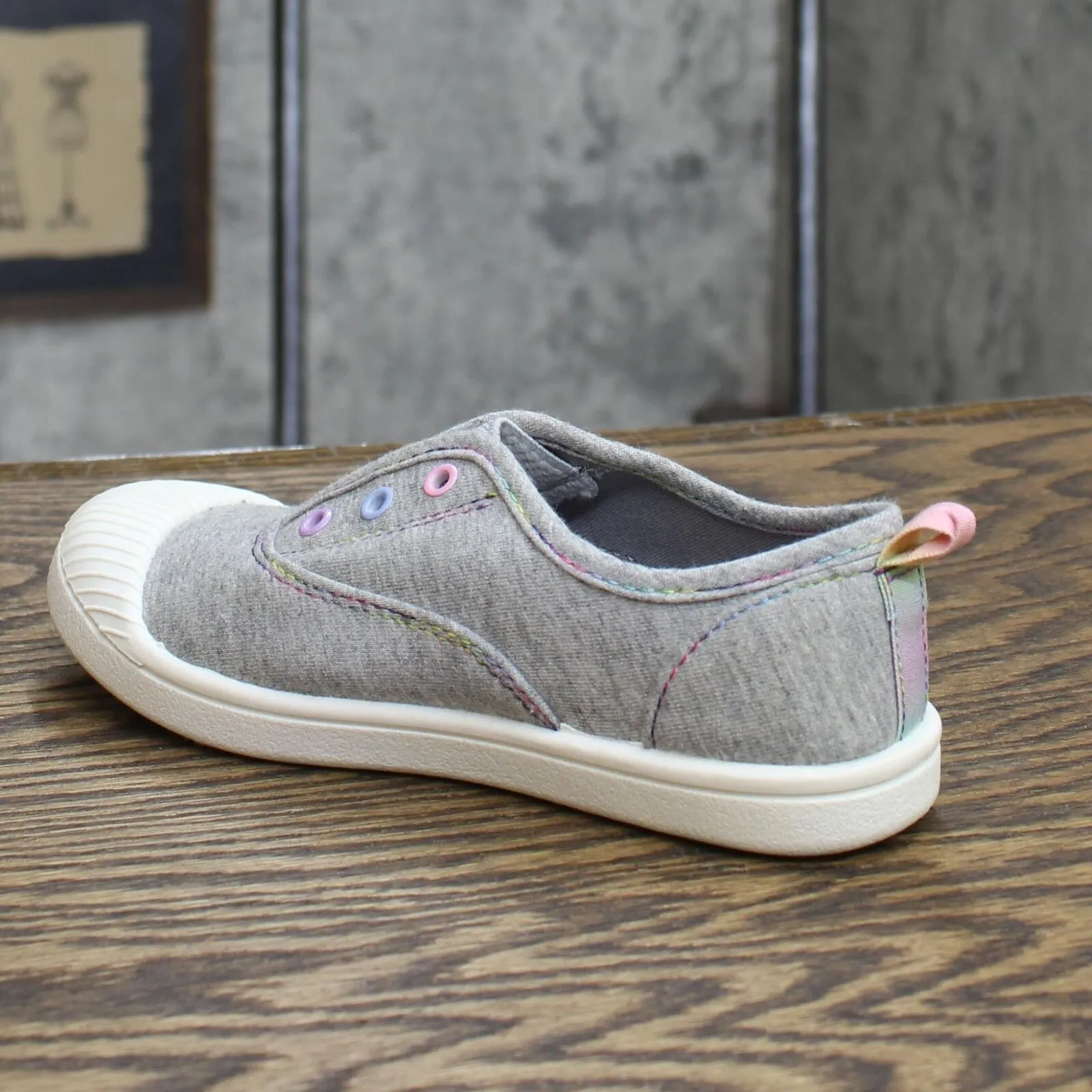 Cat & Jack Toddler Rory Rainbow Print Slip-On Apparel Sneakers Gray 12