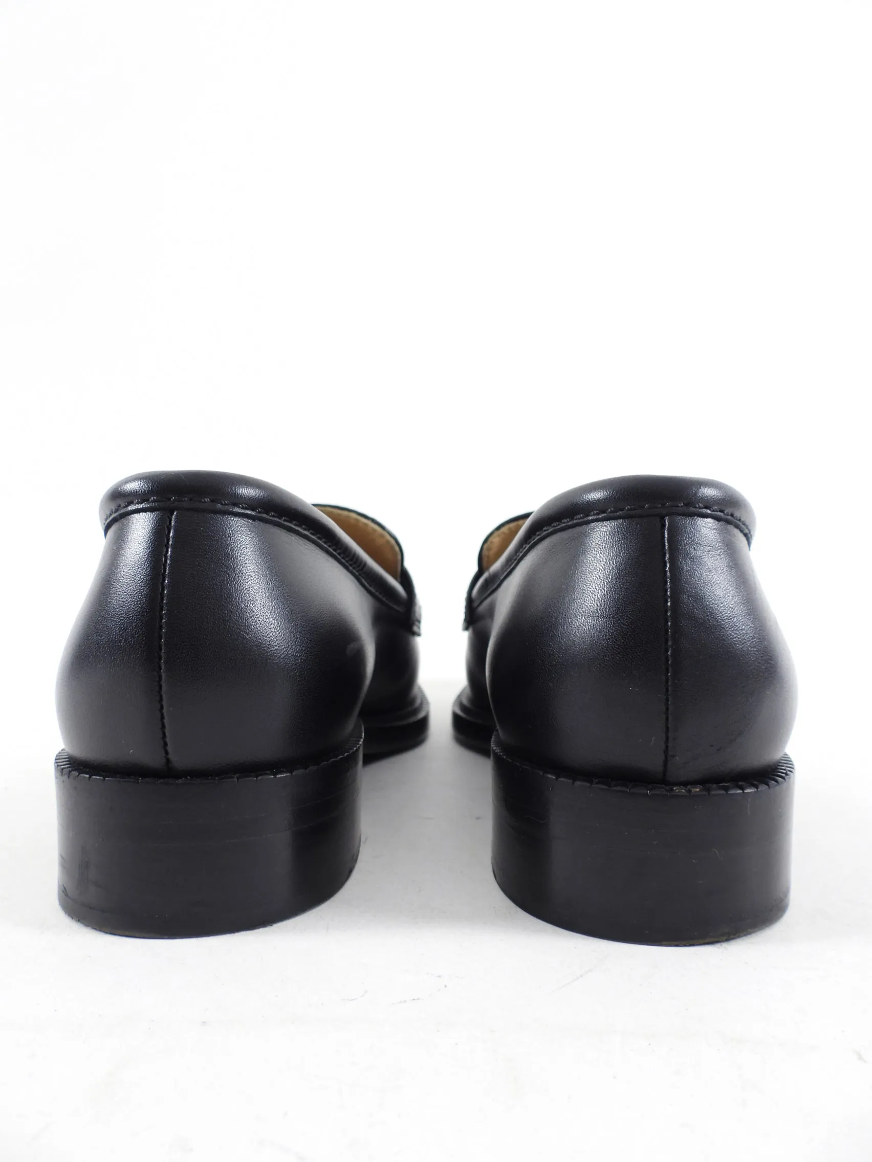 Chanel Black Leather Quilted CC Loafers - 40