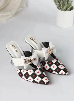 DIOR CASUAL HEEL PUMPS - WHITE (HEART)