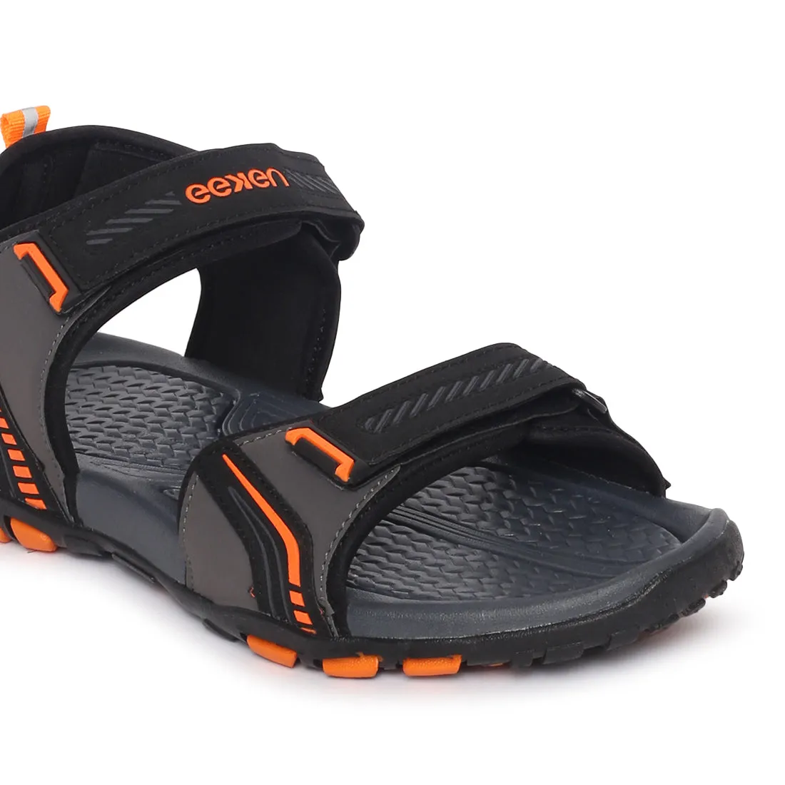 Eeken ESDGO4507S Black Stylish Lightweight Dailywear Sports Sandals For Men