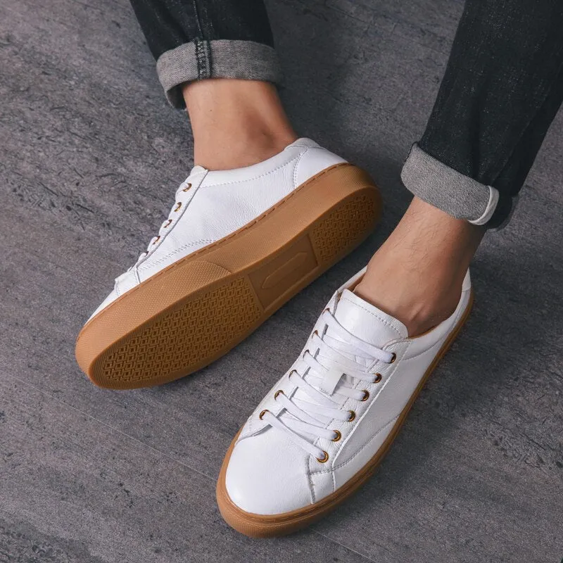 Fashion Genuine Leather Breathable Casual Sneakers