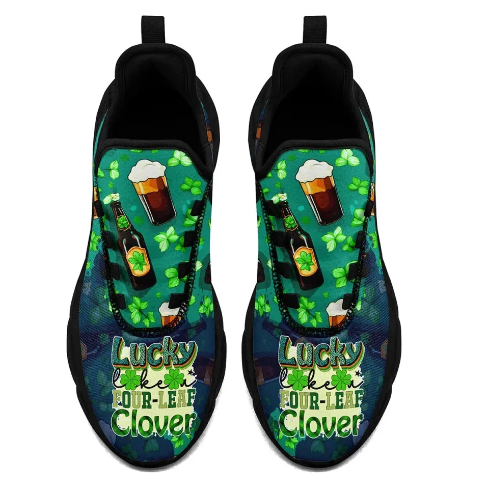 Gift Ideas,Personalized Clover Charm Sneakers, Custom St. Patrick's Day Green Shoes for Men and Women