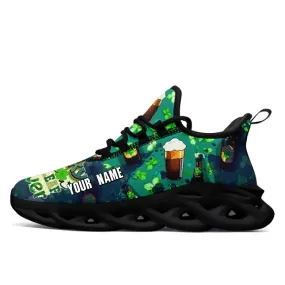 Gift Ideas,Personalized Clover Charm Sneakers, Custom St. Patrick's Day Green Shoes for Men and Women