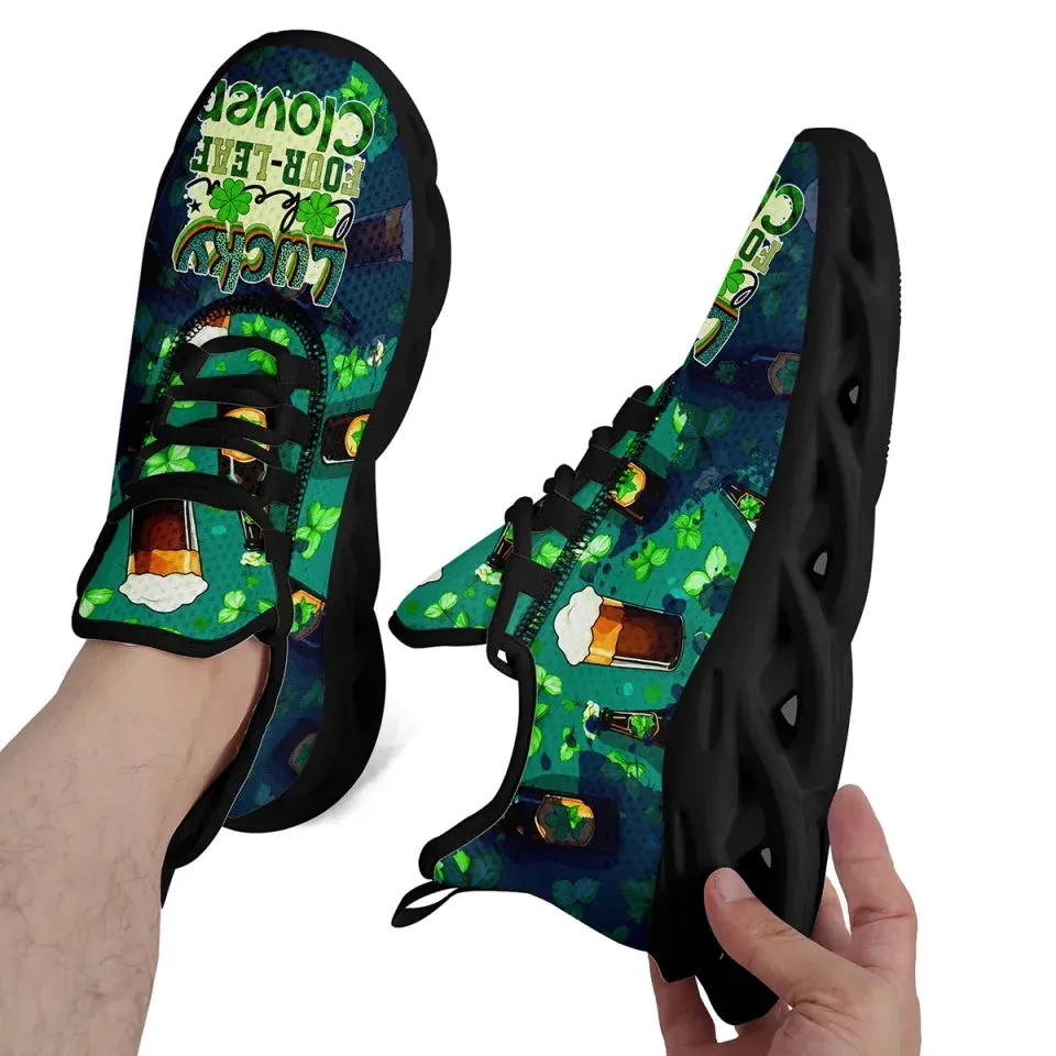Gift Ideas,Personalized Clover Charm Sneakers, Custom St. Patrick's Day Green Shoes for Men and Women
