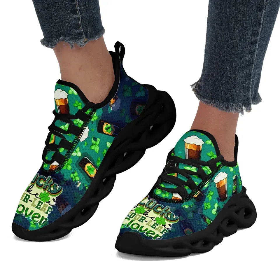 Gift Ideas,Personalized Clover Charm Sneakers, Custom St. Patrick's Day Green Shoes for Men and Women