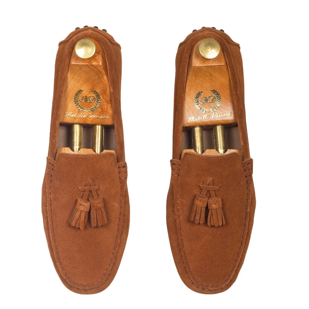 Gommino Suede Tassel Loafers (Tan)