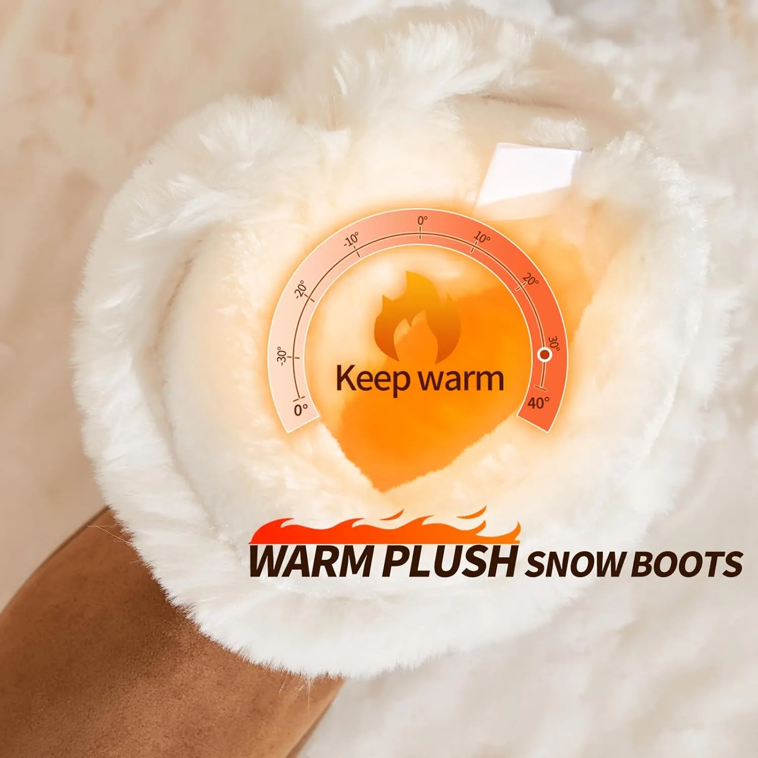 Iarus womens winter boots Mid-calf snow booties warm fur linning comfortable furry boots for womens