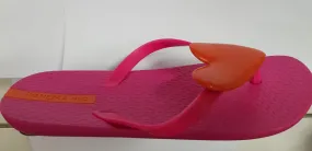 Ipanema Pink Flipflops with Orange heart Flip Flop Sandal