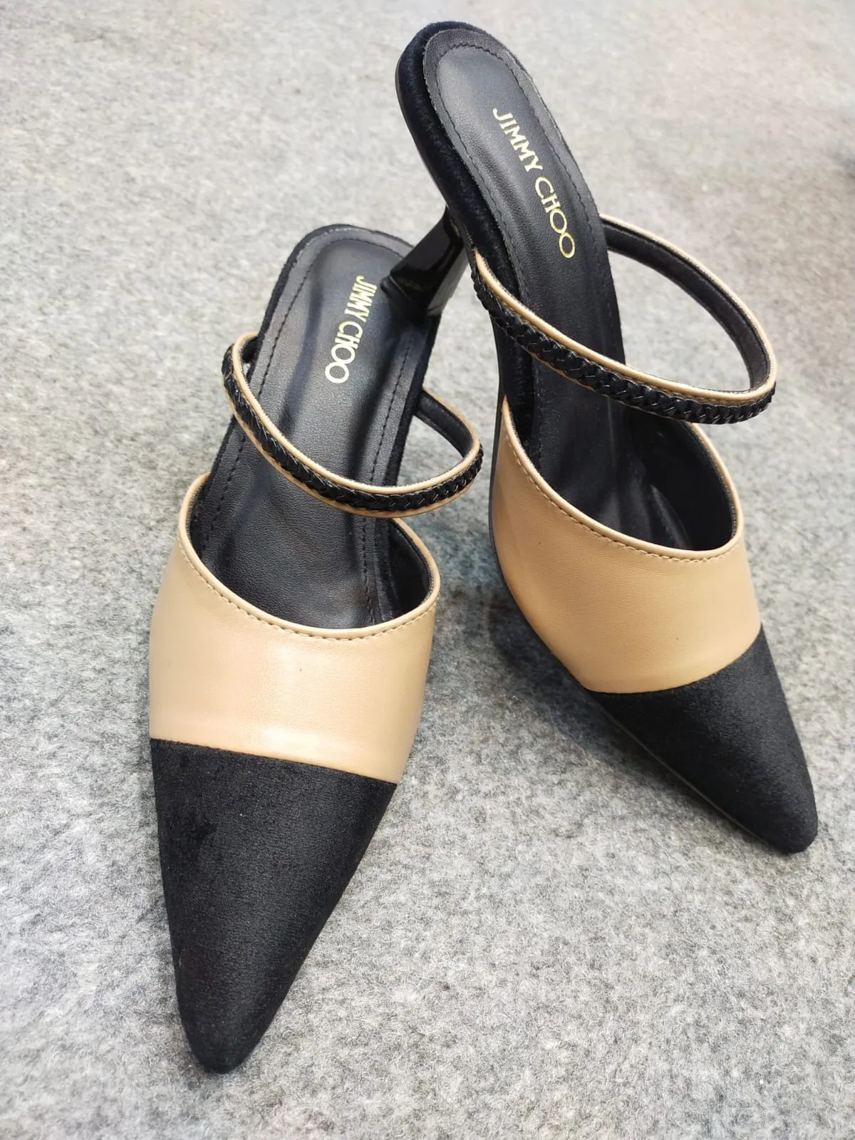 JIMMY CHOO WOMEN KITTEN HEEL - BEIGE