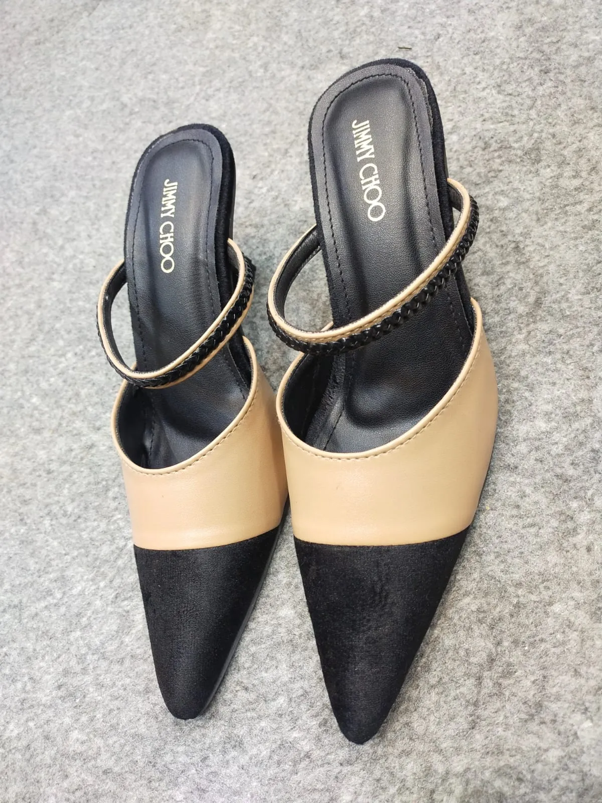 JIMMY CHOO WOMEN KITTEN HEEL - BEIGE