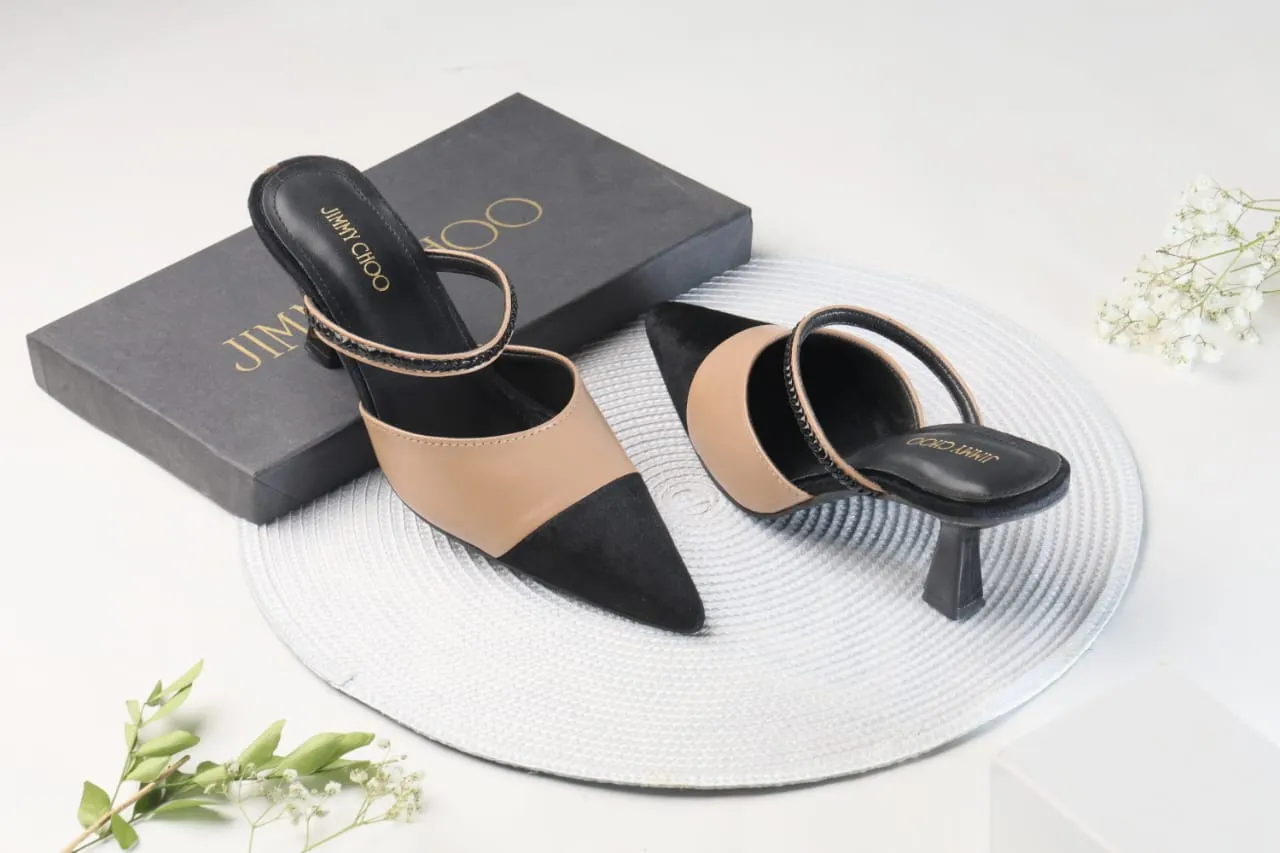 JIMMY CHOO WOMEN KITTEN HEEL - BEIGE