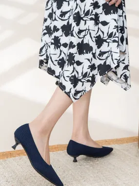 Knit Pointed Toe Low Heels