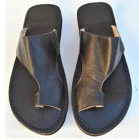 Men's toe ring slides with arch supports Summer slip on casual sandals
