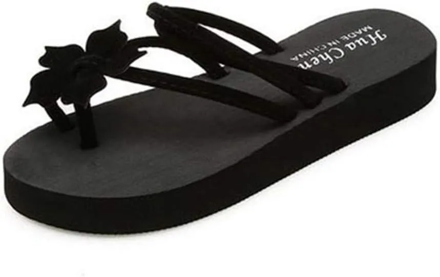 MIOKE Women's Strappy Flat Flipflops Summer Platform Slip On Comfort Nonslip Casual Beach Thong Sandals