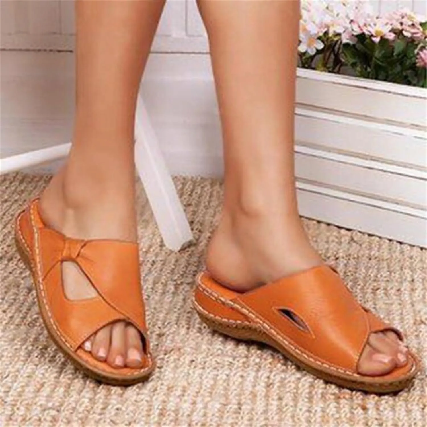 Orthopedic Comfortable Wedge Sandals for Women 2025 Trendy Soft Leather Cushionaire Slip on Platform Sandals Water Lightweight Athletic Walking Slippers