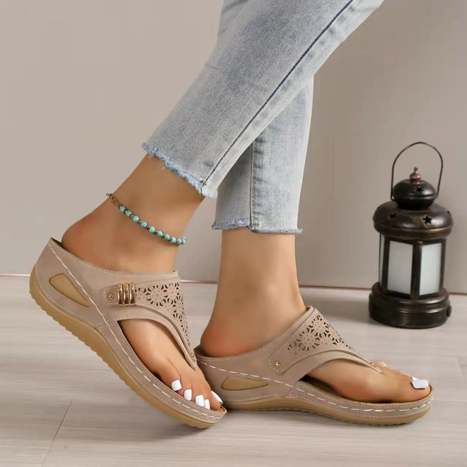 Orthopedic Sandals for Women Arch Support Wild Womens Comfortable Walking Sandals Orthopedic Flats Wide Sandals Women Comfortable Dressy Silver Womens Slip N Walking Shoes Womens Heel Sandals