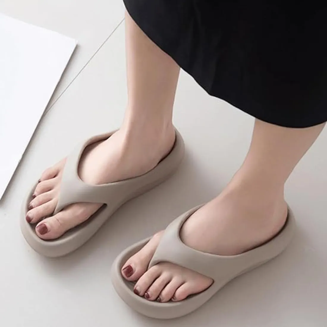 Pillow Arch Support Flip Flops for Women, Platform Recovery Flipflops Orthopedic Sandals, Pillow Soft Summer Beach Shoes