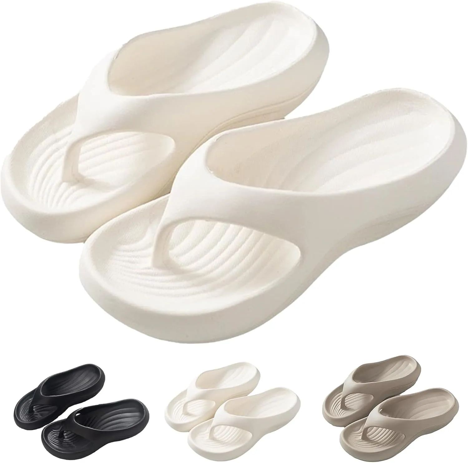 Pillow Arch Support Flip Flops for Women, Platform Recovery Flipflops Orthopedic Sandals, Pillow Soft Summer Beach Shoes