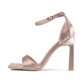 RAID Nethra Heeled Sandal in Nude Satin