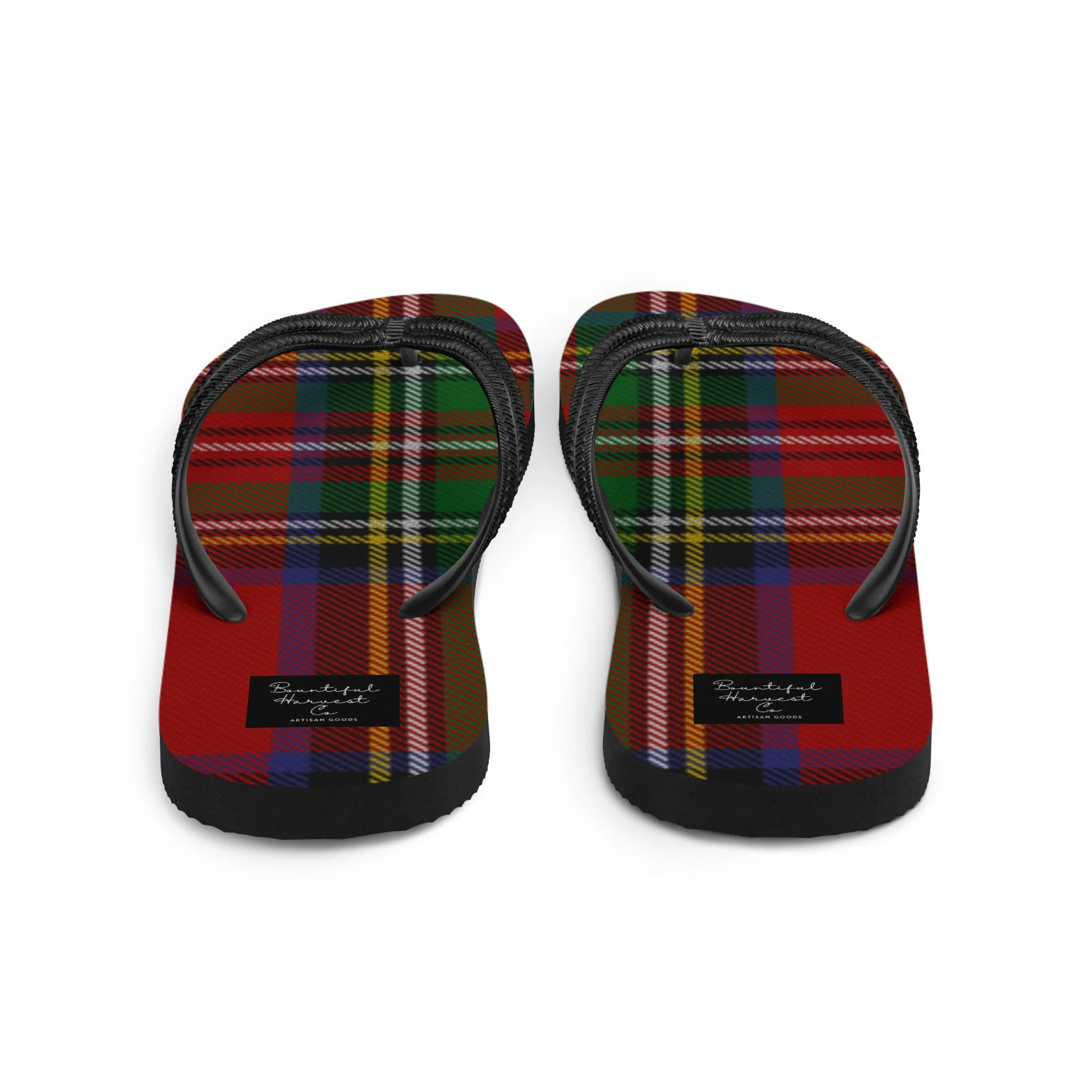 RED PLAID Flip-Flops