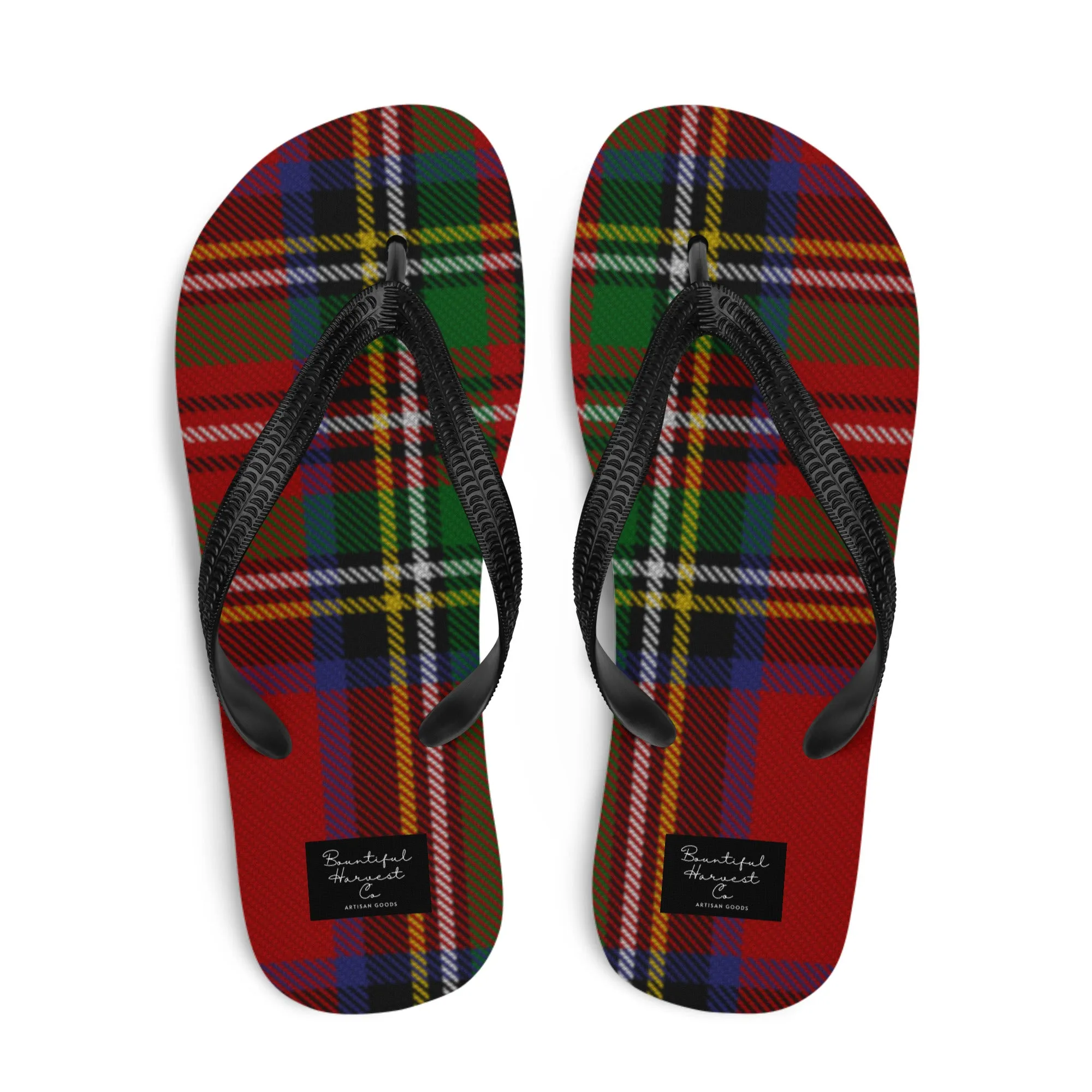 RED PLAID Flip-Flops