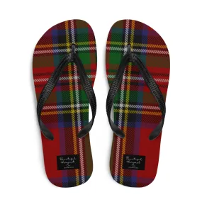 RED PLAID Flip-Flops
