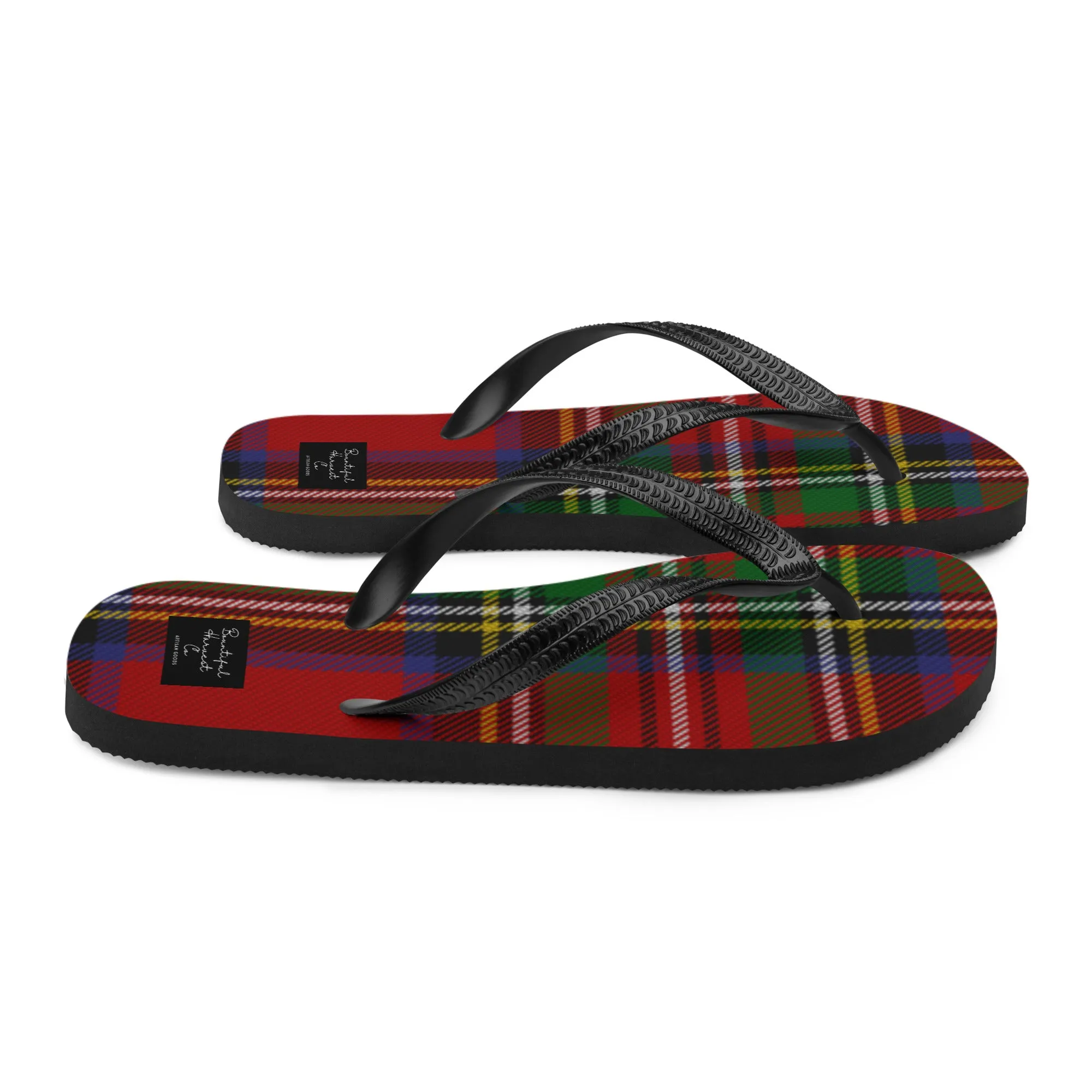 RED PLAID Flip-Flops