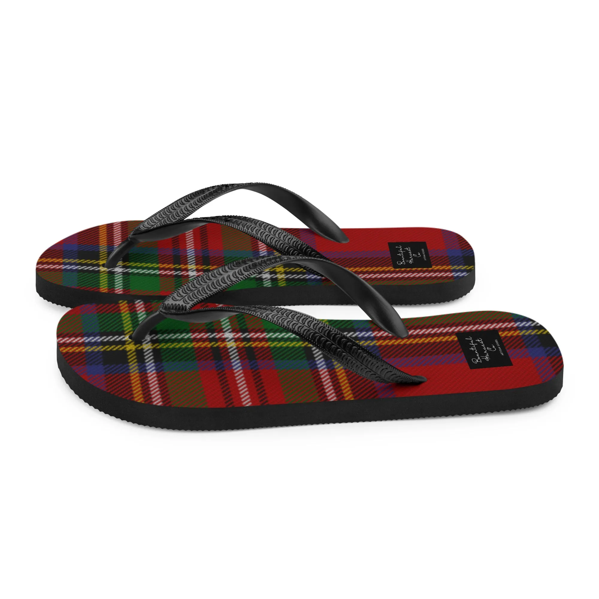 RED PLAID Flip-Flops
