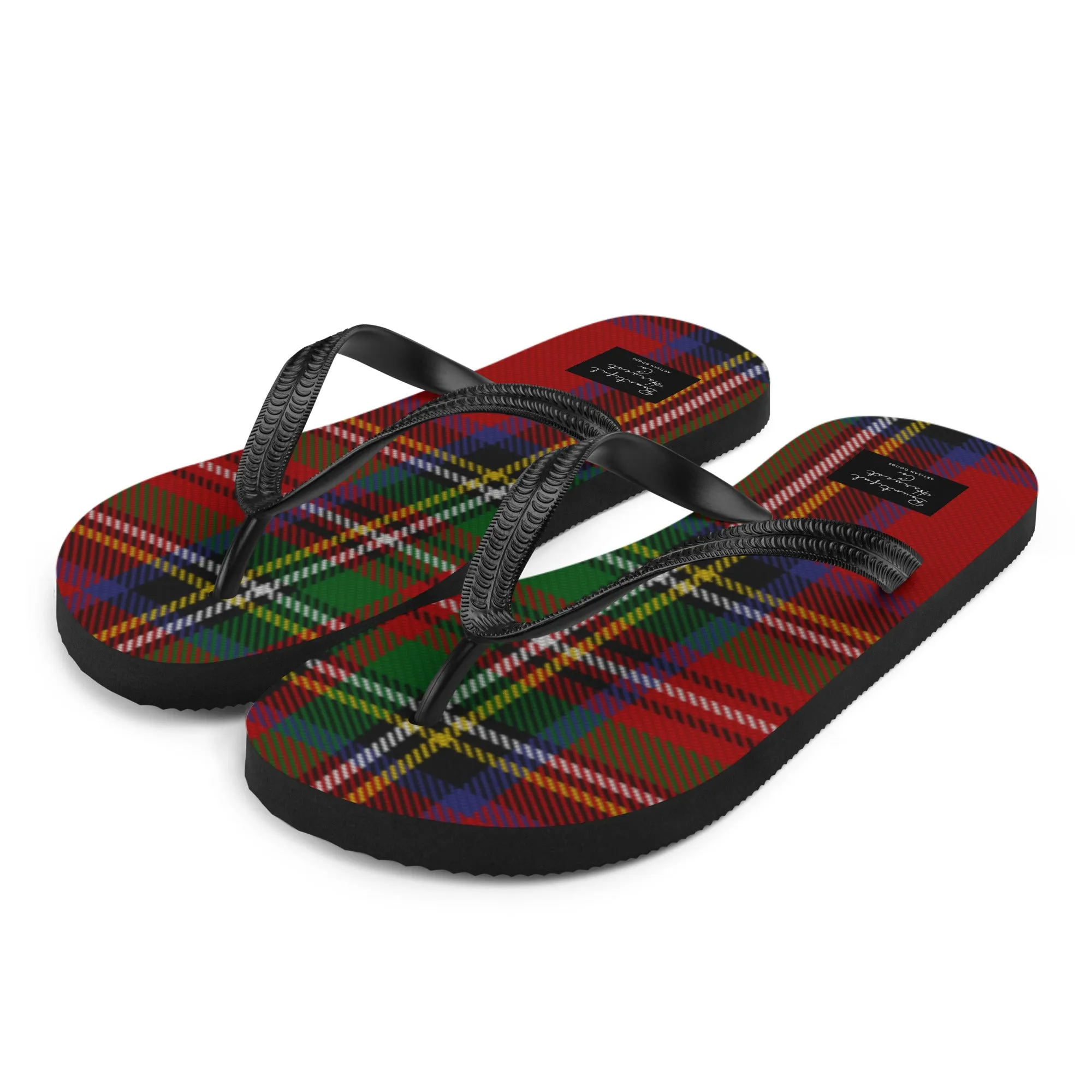 RED PLAID Flip-Flops