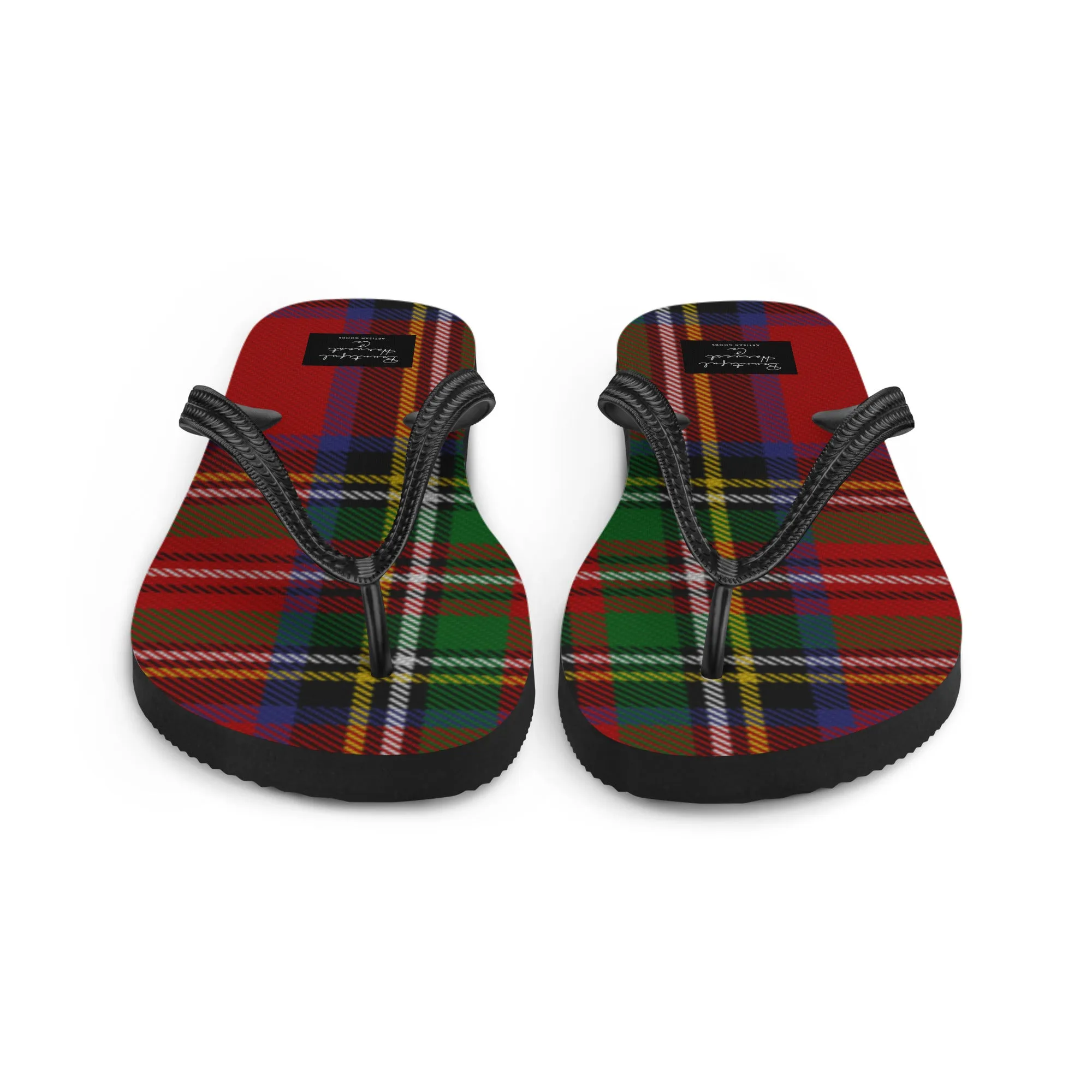 RED PLAID Flip-Flops