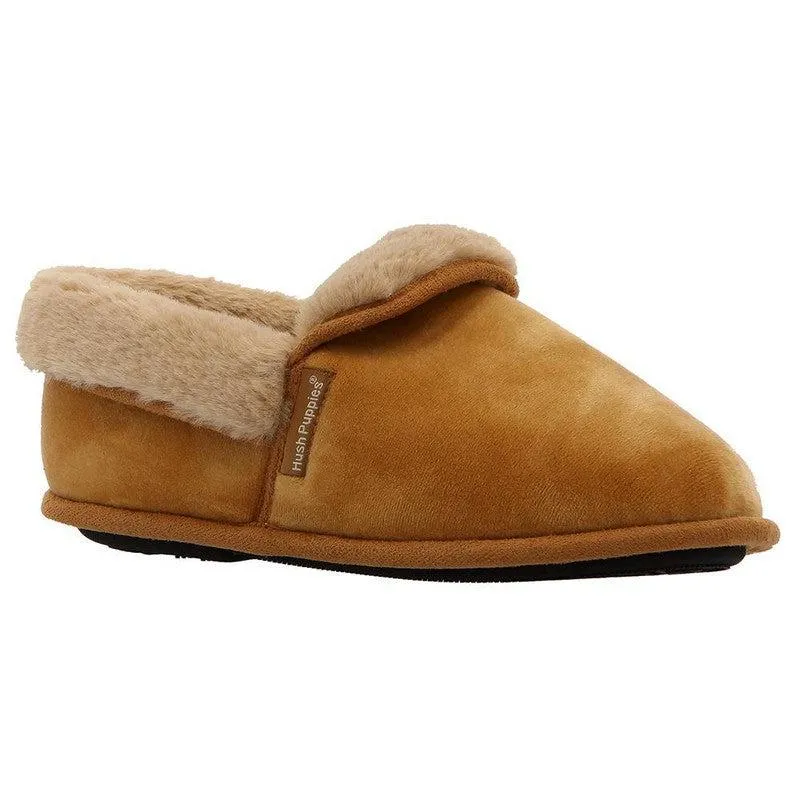 Soft Style By Hush Puppy Fur Top Lua Slippers - Tan