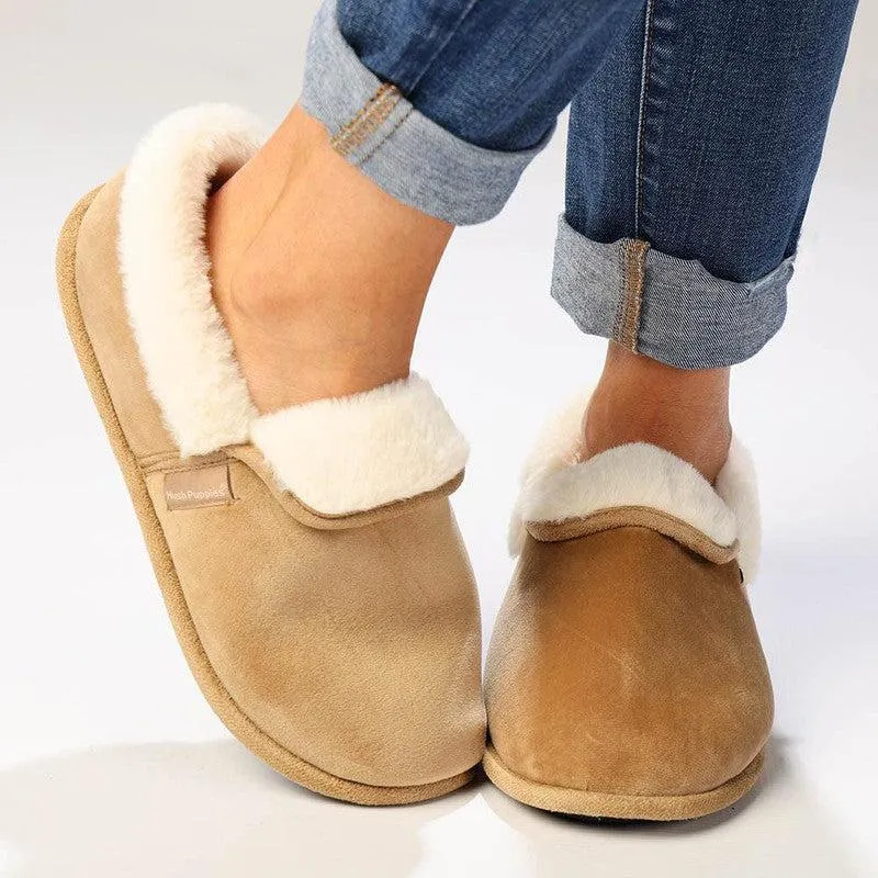 Soft Style By Hush Puppy Fur Top Lua Slippers - Tan