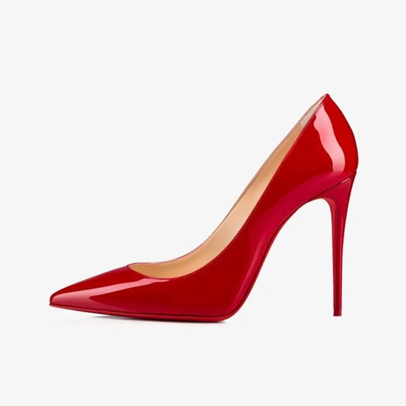 Stylish Red Patent Calf Leather Pump