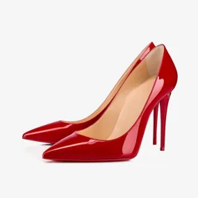 Stylish Red Patent Calf Leather Pump