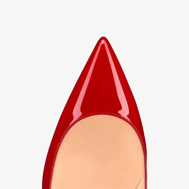 Stylish Red Patent Calf Leather Pump