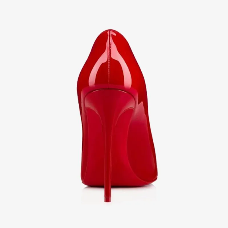 Stylish Red Patent Calf Leather Pump