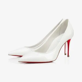 Stylish White Patent Leather Sporty Pump