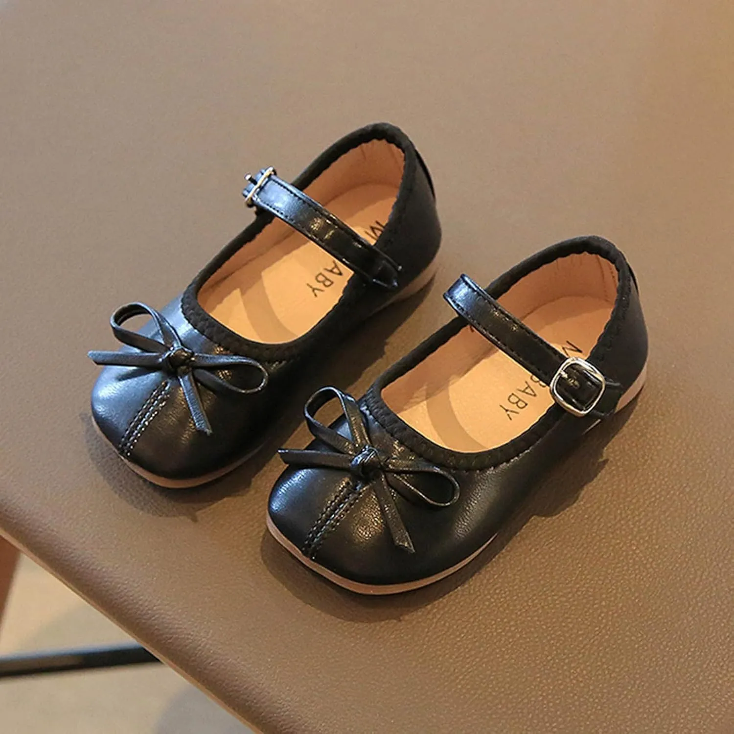 Summer and Autumn Girls Boots Cute Flat Solid Color Bow Buckle Casual and Comfortable 9t Girls Shoes