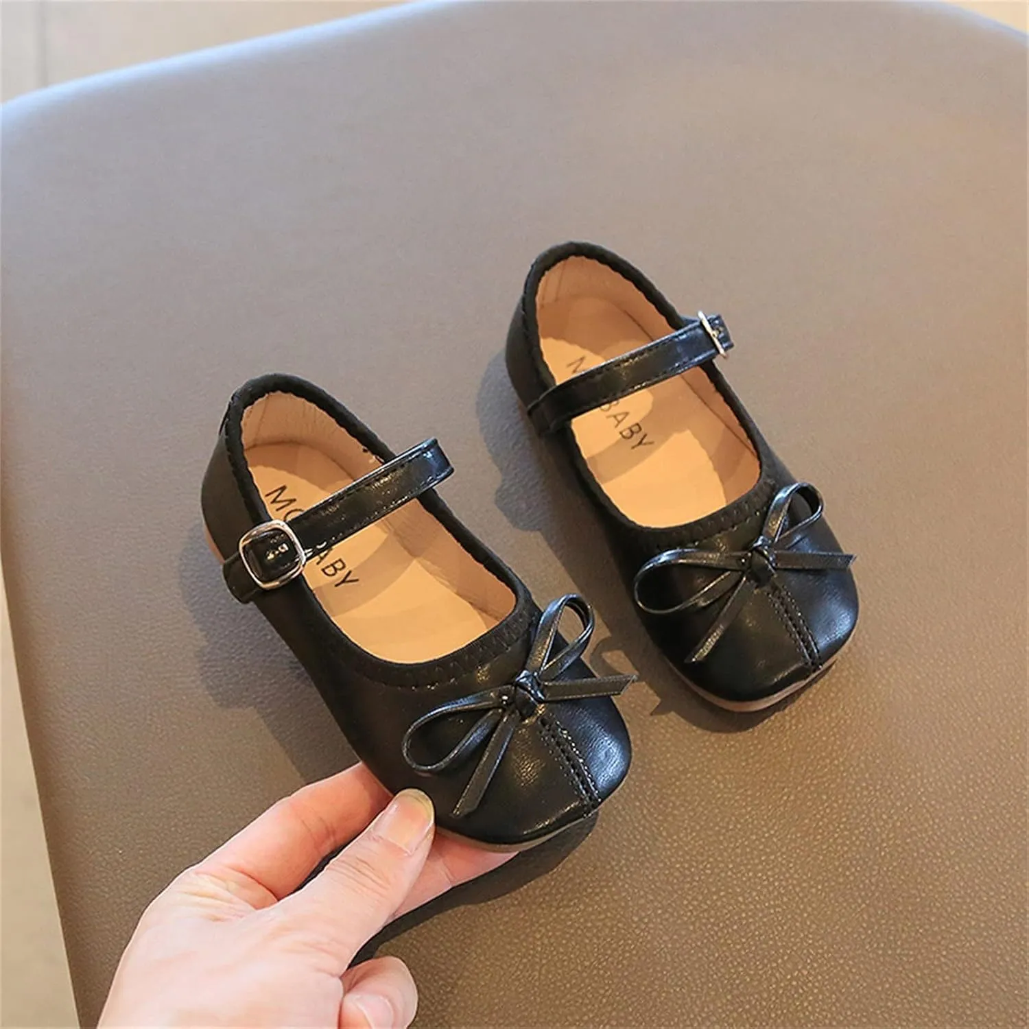 Summer and Autumn Girls Boots Cute Flat Solid Color Bow Buckle Casual and Comfortable 9t Girls Shoes