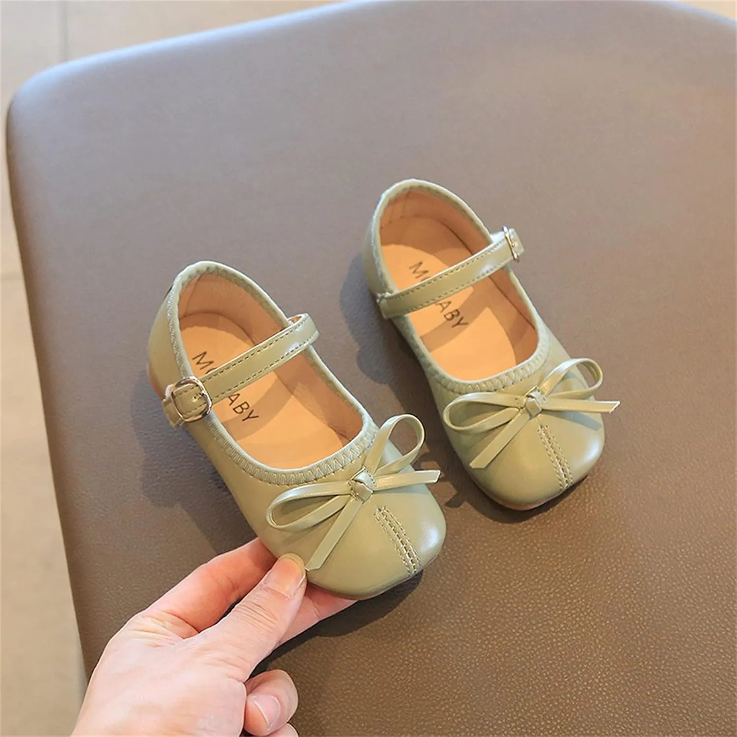 Summer and Autumn Girls Boots Cute Flat Solid Color Bow Buckle Casual and Comfortable 9t Girls Shoes