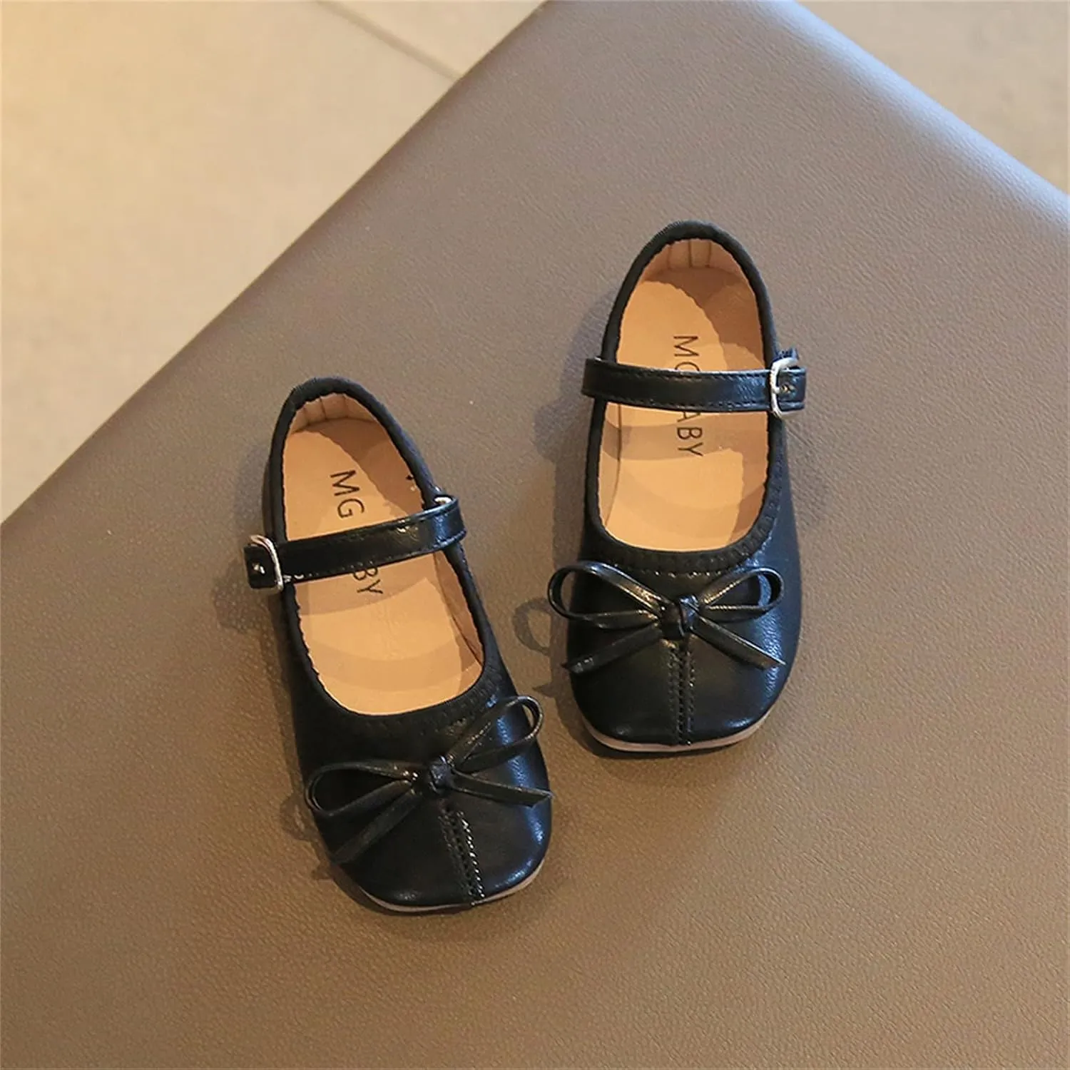 Summer and Autumn Girls Boots Cute Flat Solid Color Bow Buckle Casual and Comfortable 9t Girls Shoes