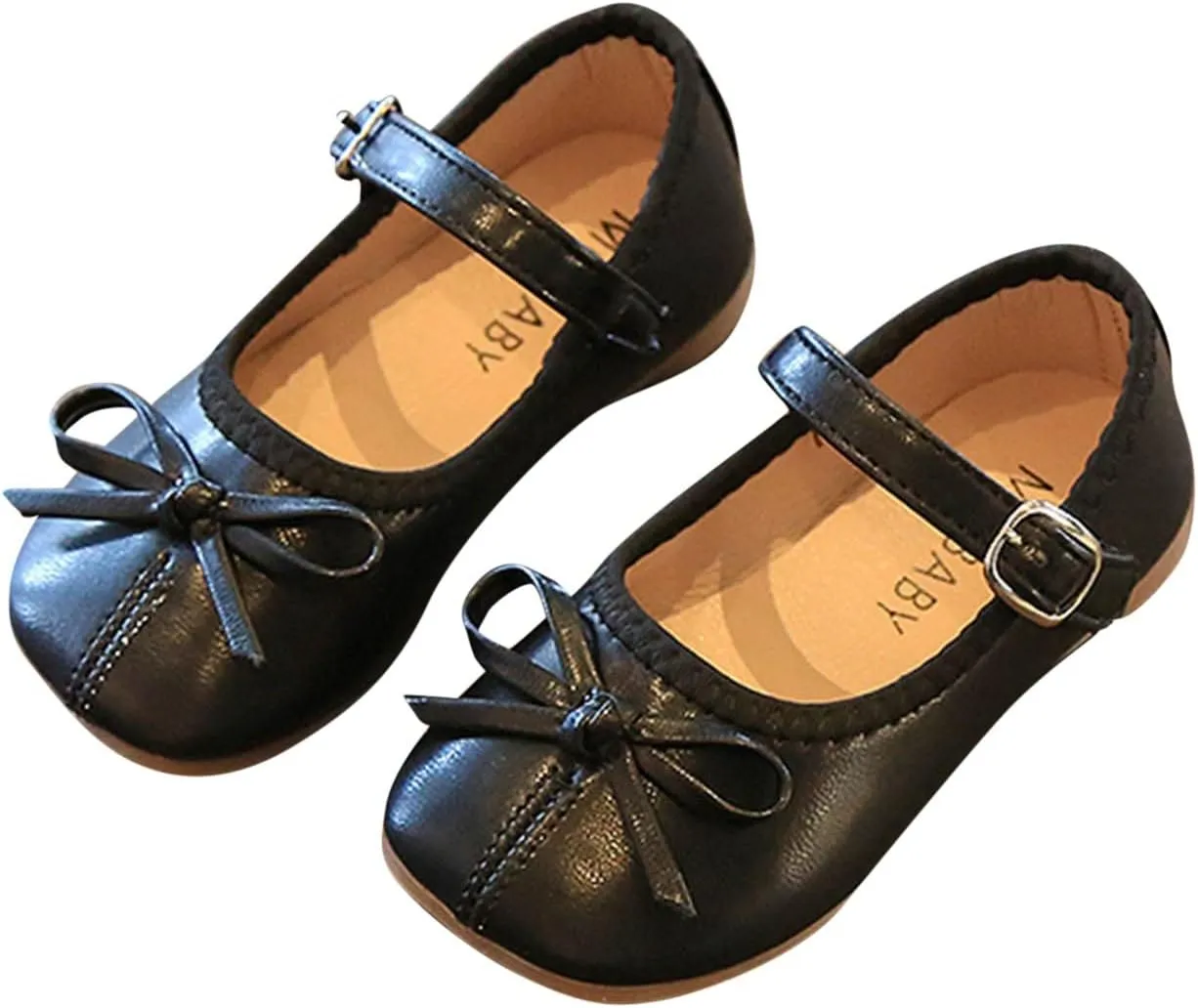 Summer and Autumn Girls Boots Cute Flat Solid Color Bow Buckle Casual and Comfortable 9t Girls Shoes