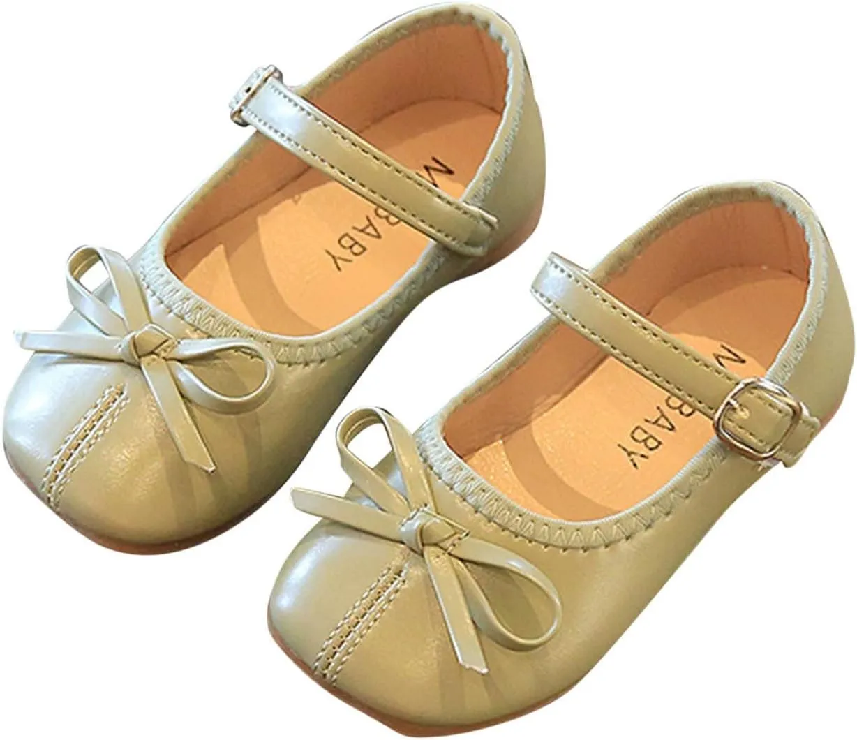 Summer and Autumn Girls Boots Cute Flat Solid Color Bow Buckle Casual and Comfortable 9t Girls Shoes