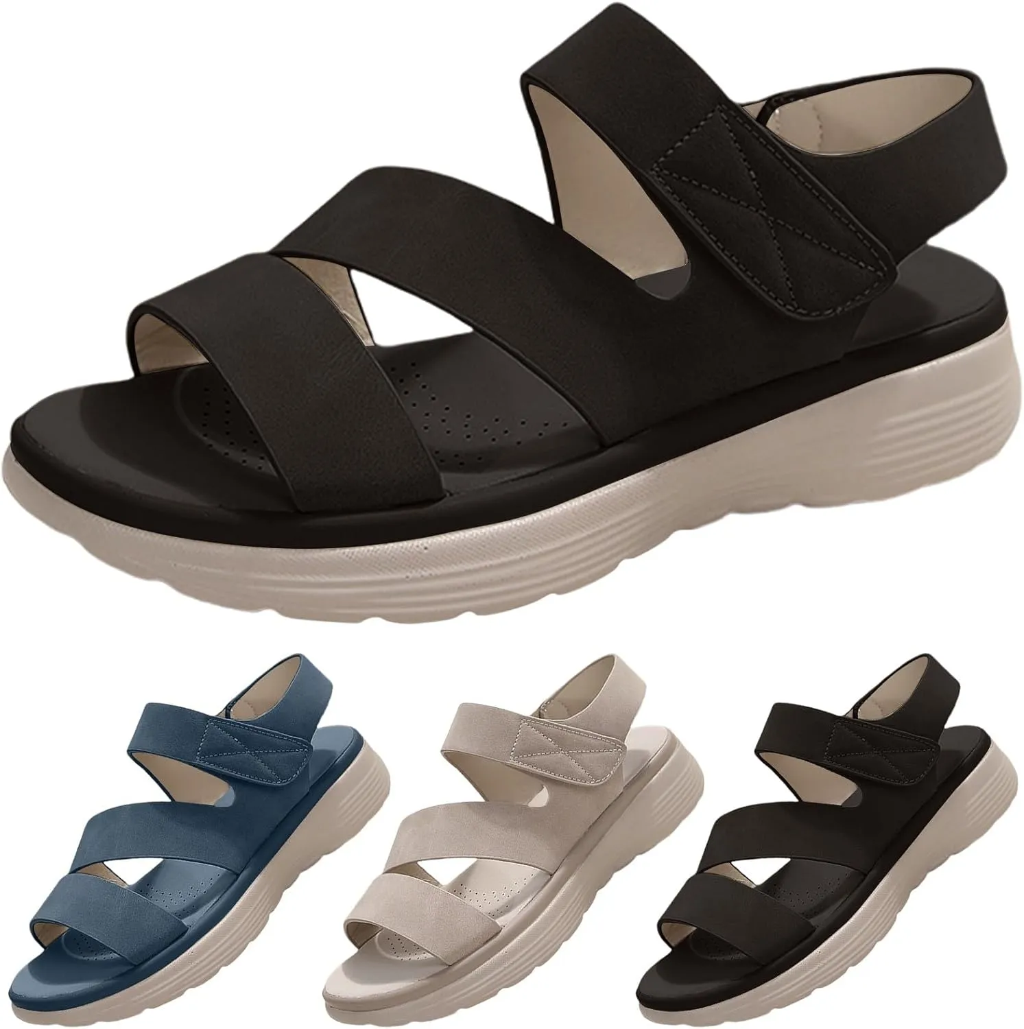 Summer Sandals For Womens 2025 Trendy Comfortable Walking Cute Sandals Casual Beach Vacation Shoes For Women